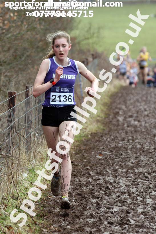 Womens under-17s 2018 British Inter Counties Cross Country Champs., Prestwold Hall, Loughborough. Photo: David T. Hewitson/Sports for All Pics